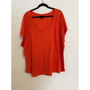 Lane Bryant Plus Size Orange Flowy Dolman Sleeve‎ Top Blouse 22/24